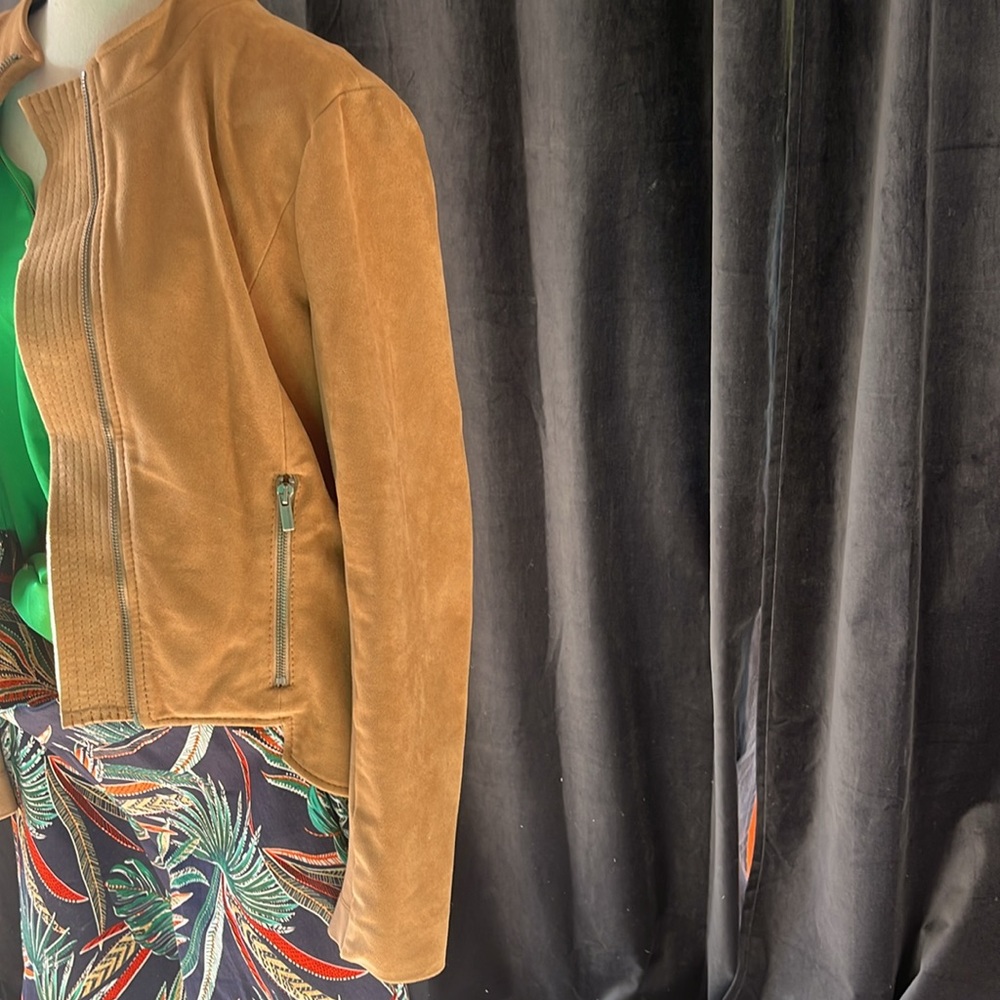 BCBG Maxazria camel color suede  light jacket